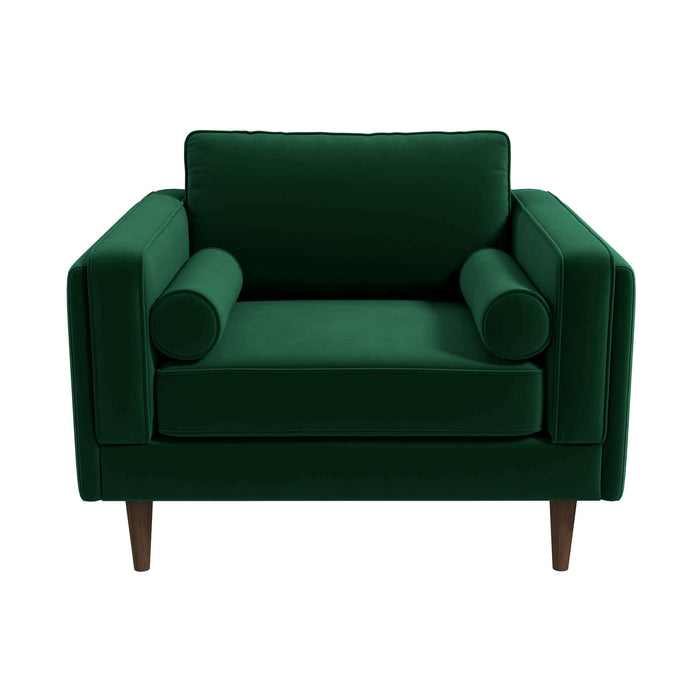 Ashcroft Furniture Amber Dark Green Velvet Lounge sku-42943796445336