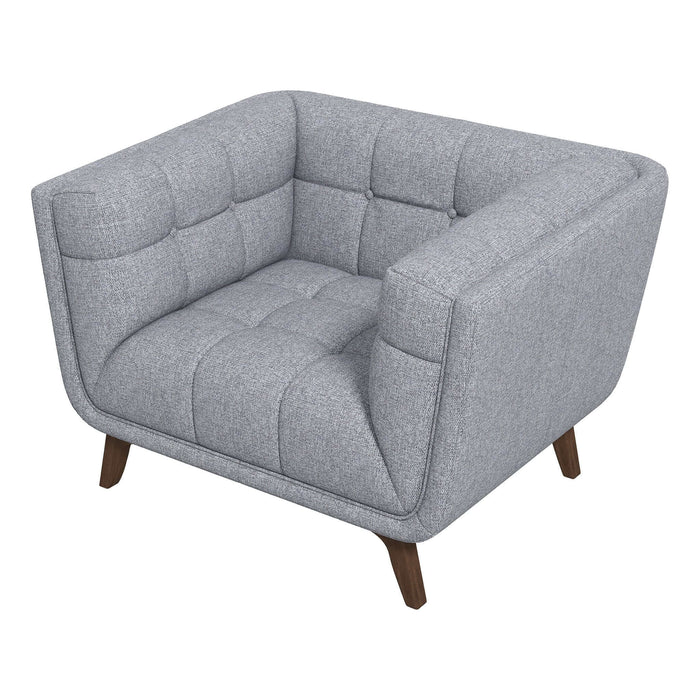 Ashcroft Furniture Addison Mid Century Modern Light Grey Fabric Lounge Chair sku-42943721898136