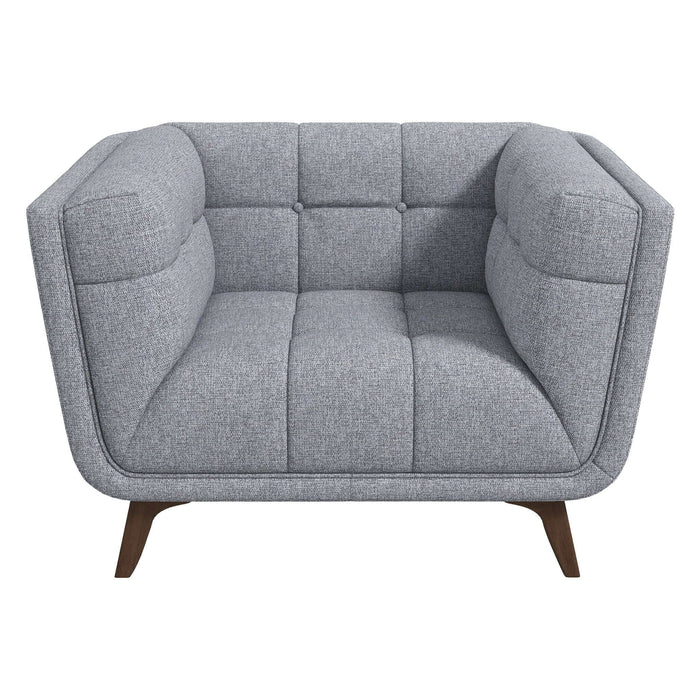 Ashcroft Furniture Addison Mid Century Modern Light Grey Fabric Lounge Chair sku-42943721898136