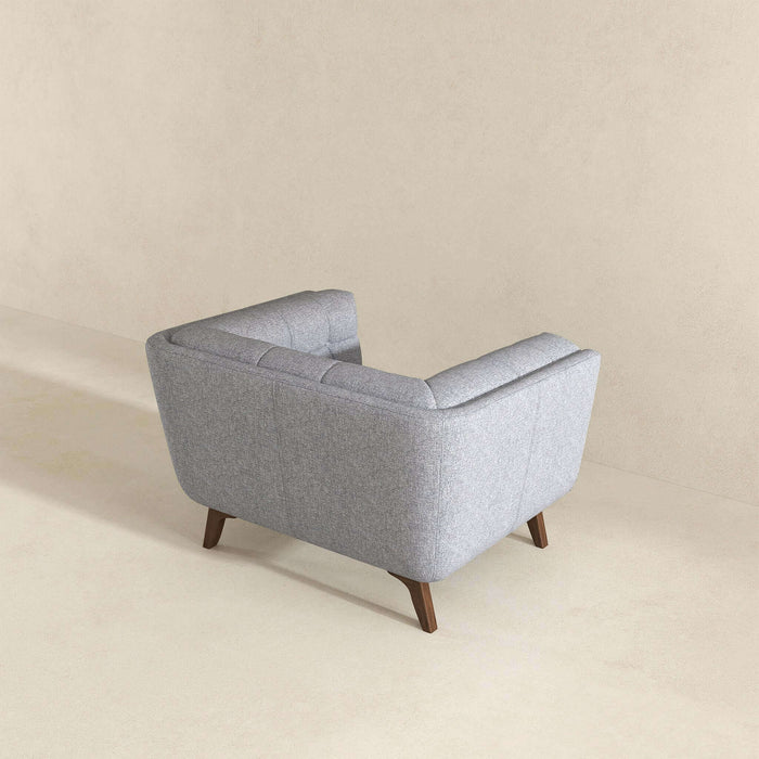 Ashcroft Furniture Addison Mid Century Modern Light Grey Fabric Lounge Chair sku-42943721898136