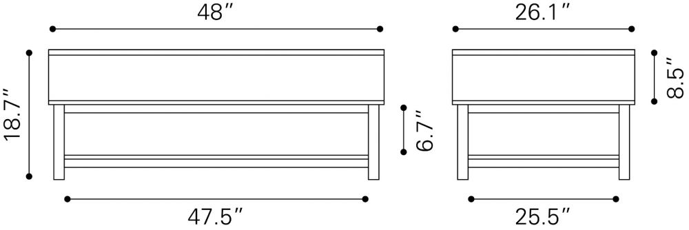 Zuo Modern Surat Lift Top Coffee Table Black 109848