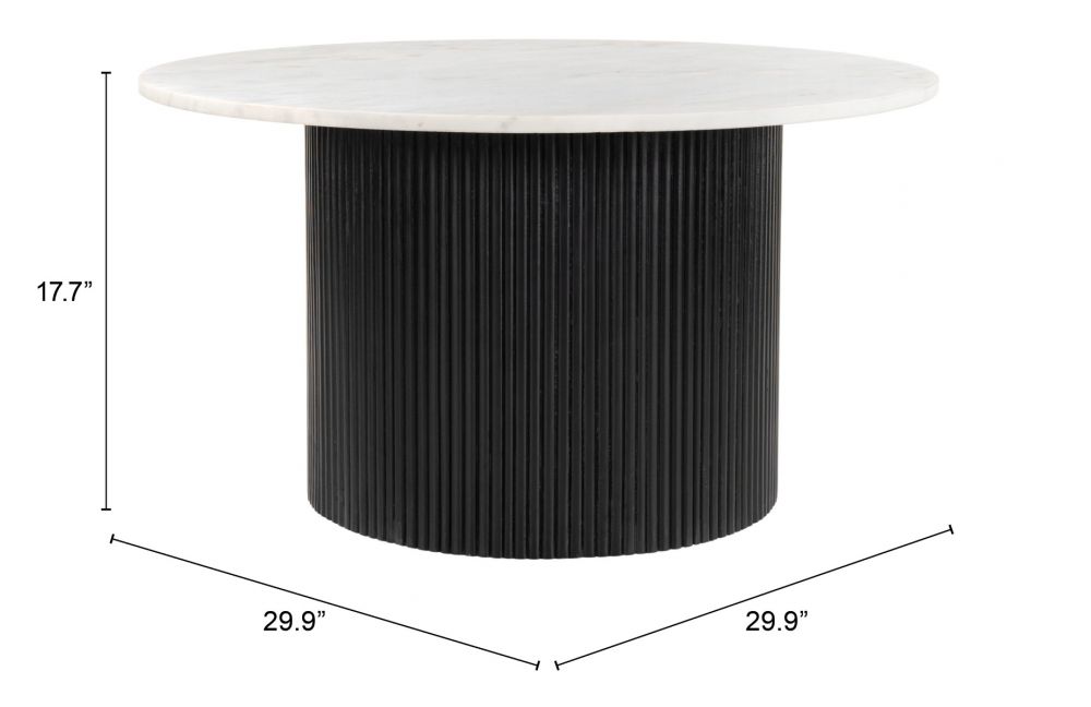 Zuo Modern Izola Coffee Table White & Black 109917