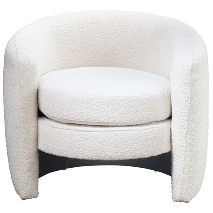 Ashcroft Furniture Alexon Mid-Century Modern Luxury Barrel Lounge Chair in White Boucle sku-43105427619992