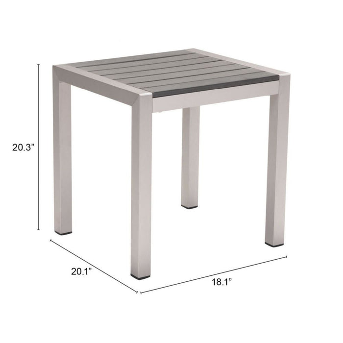 Zuo Modern Cosmopolitan Side Table Gray & Silver 703838