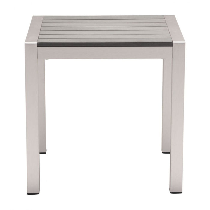 Zuo Modern Cosmopolitan Side Table Gray & Silver 703838