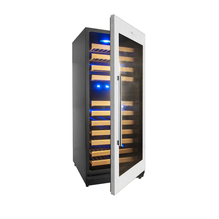 KingsBottle 100 Bottle Upright Dual Zone Wine Fridge For Home KBU100DX