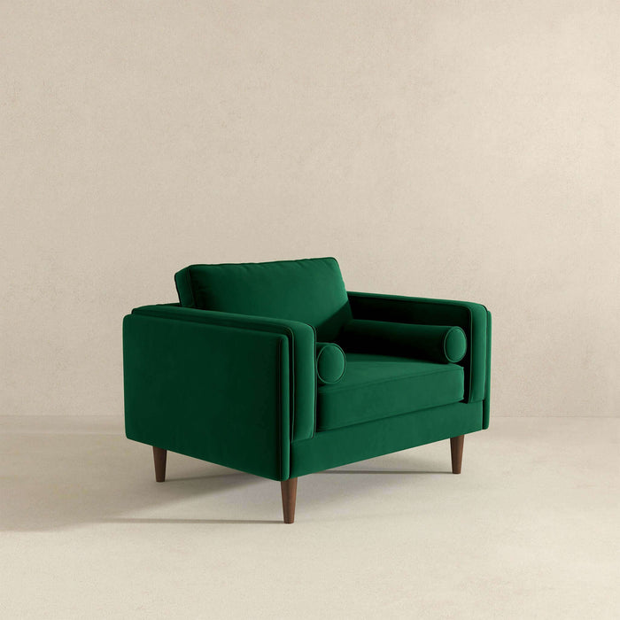 Ashcroft Furniture Amber Dark Green Velvet Lounge  sku-42943796445336