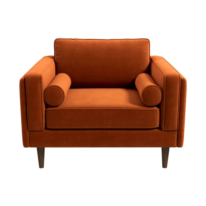 Ashcroft Furniture Amber Burnt Orange Velvet Lounge Chair sku-42943795331224