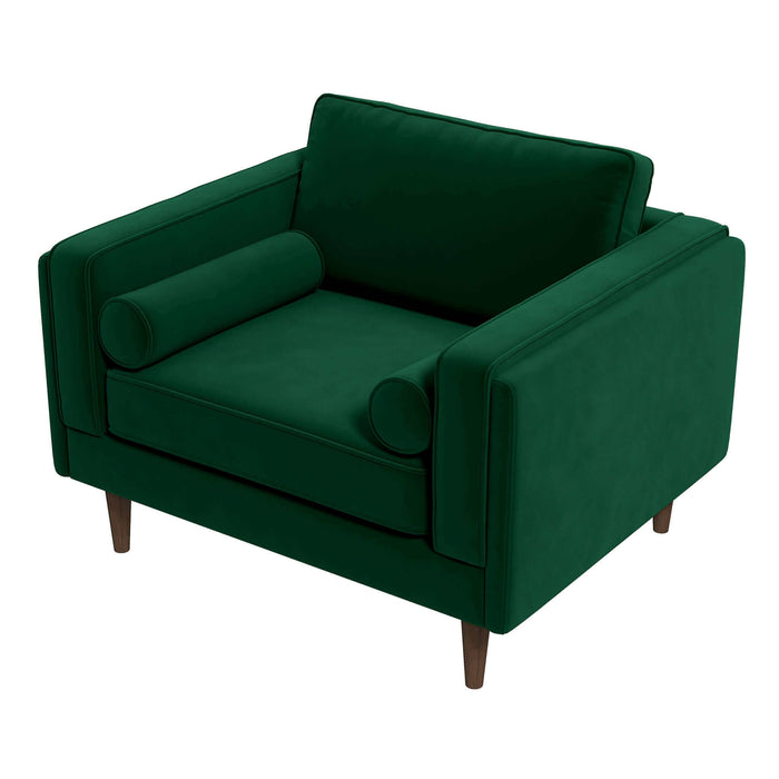 Ashcroft Furniture Amber Dark Green Velvet Lounge  sku-42943796445336