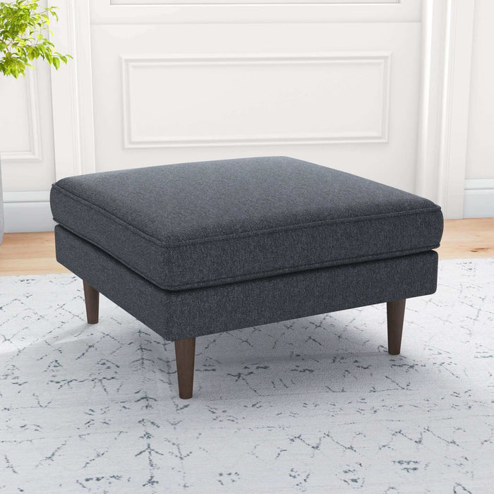 Ashcroft Furniture Amber Mid-Century Modern Square Upholstered Ottoman AFC00155