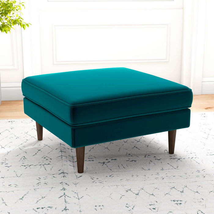 Ashcroft Furniture Amber Mid-Century Modern Square Upholstered Ottoman AFC00155