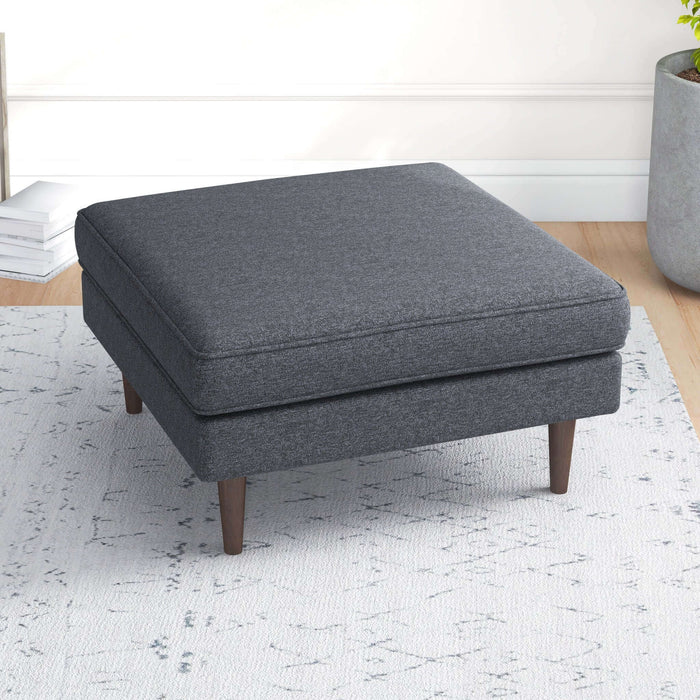 Ashcroft Furniture Amber Mid-Century Modern Square Upholstered Ottoman AFC00155