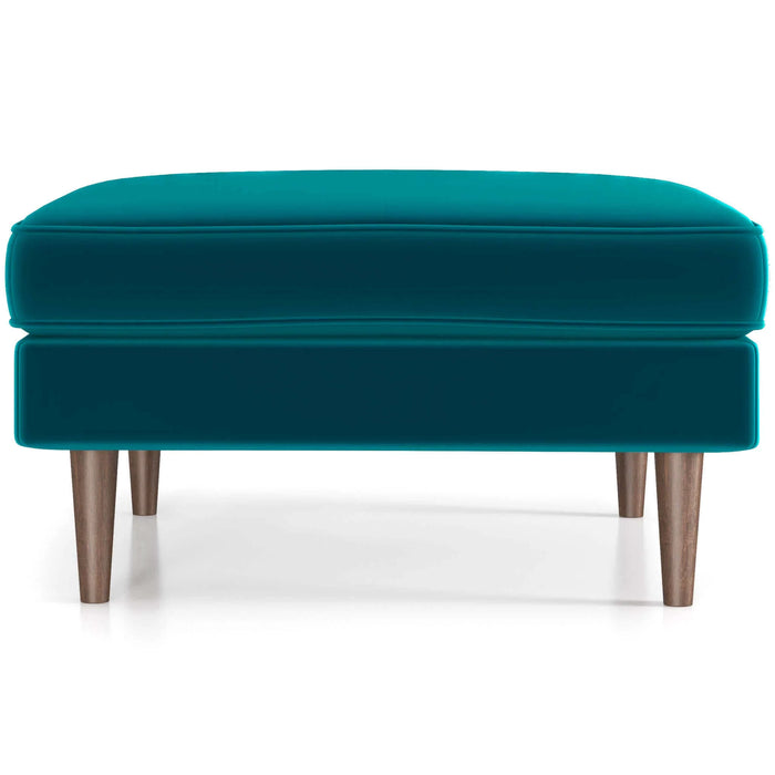 Ashcroft Furniture Amber Mid-Century Modern Square Upholstered Ottoman AFC00155