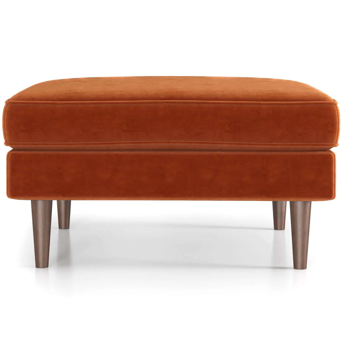 Ashcroft Furniture Amber Mid-Century Modern Square Upholstered Ottoman AFC00155