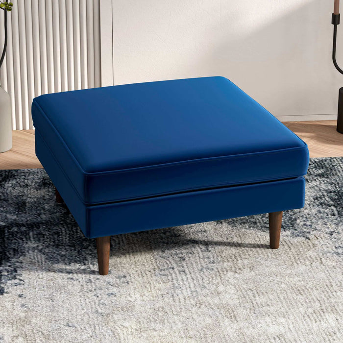 Ashcroft Furniture Amber Mid-Century Modern Square Upholstered Ottoman AFC00155