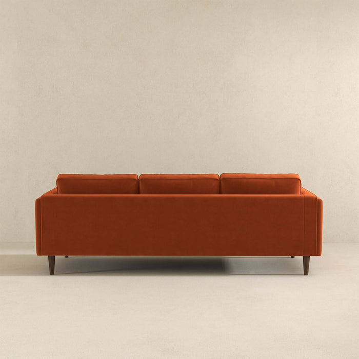 Ashcroft Furniture Amber Mid Century Modern Burnt Orange Luxury Modern Velvet Sofa sku-42926052278424