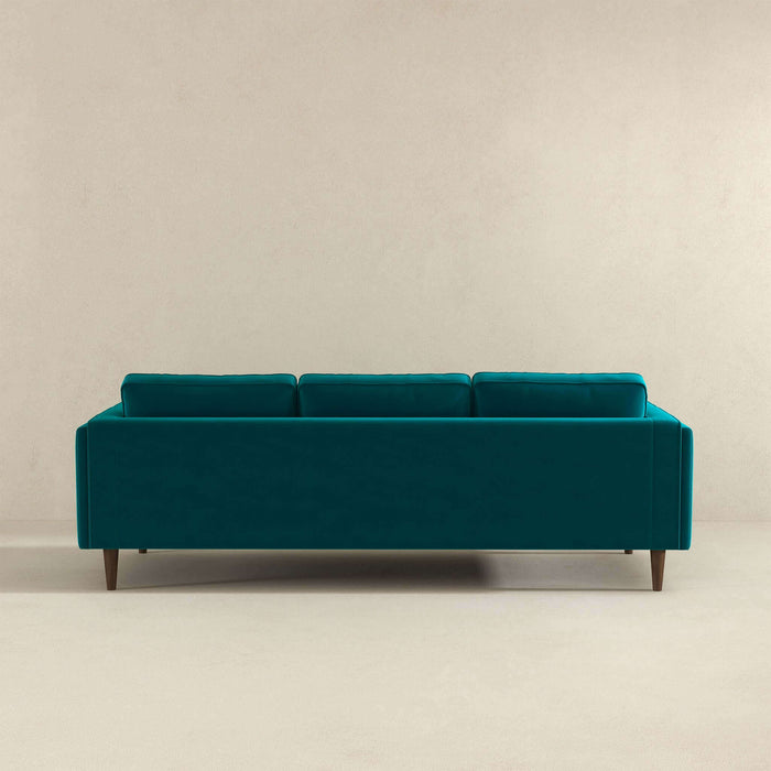 Ashcroft Furniture Amber Mid Century Modern Teal Luxury Modern Velvet Sofa sku-42926052409496