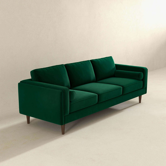 Ashcroft Furniture Amber Mid Century Modern Dark Green Luxury Modern Velvet Sofa sku-42926052311192