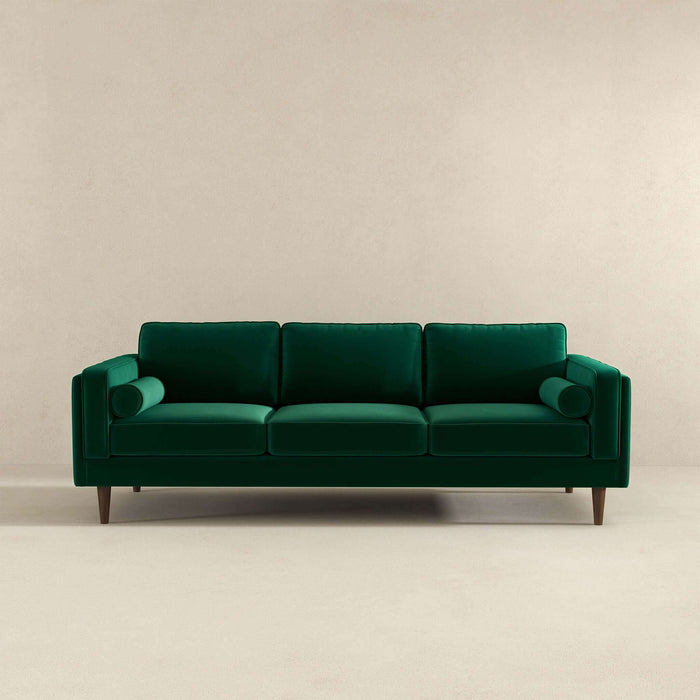 Ashcroft Furniture Amber Mid Century Modern Dark Green Luxury Modern Velvet Sofa sku-42926052311192