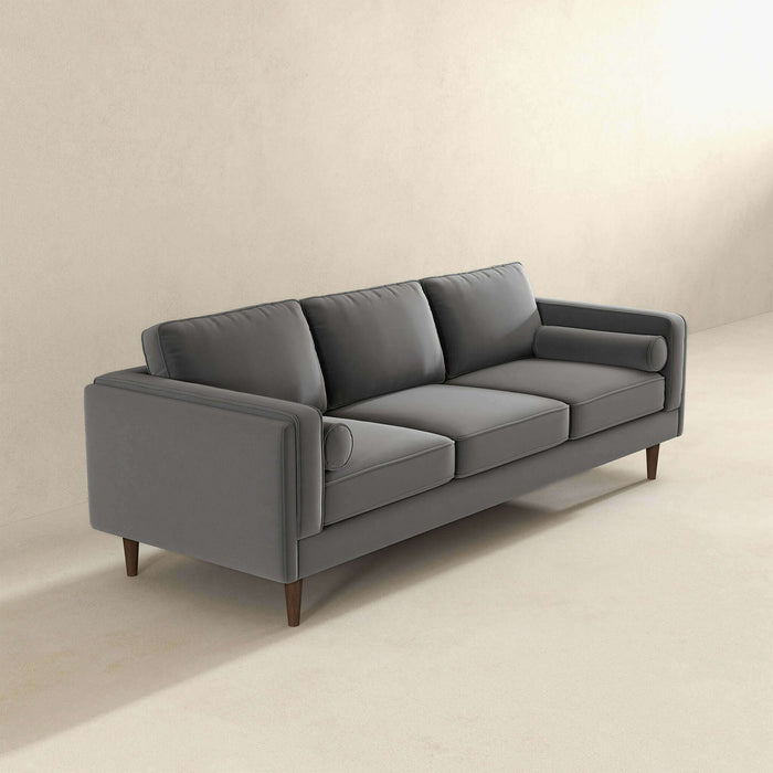 Ashcroft Furniture Amber Mid Century Modern Grey  Luxury Modern Velvet Sofa sku-42926049067160