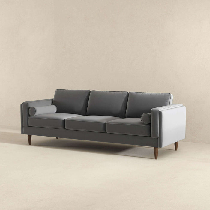 Ashcroft Furniture Amber Mid Century Modern Grey  Luxury Modern Velvet Sofa sku-42926049067160