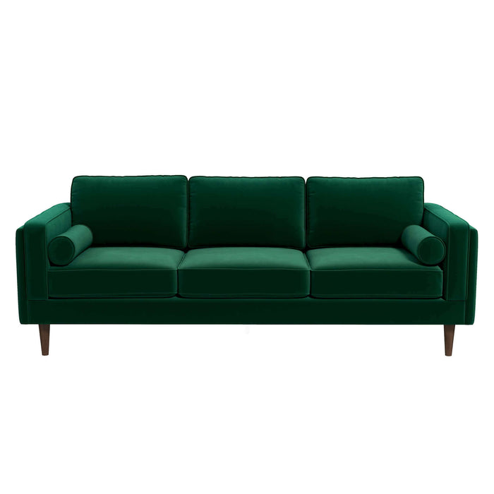 Ashcroft Furniture Amber Mid Century Modern Dark Green Luxury Modern Velvet Sofa sku-42926052311192