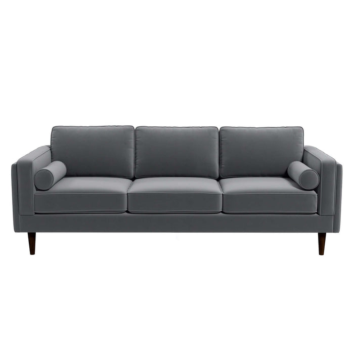 Ashcroft Furniture Amber Mid Century Modern Grey  Luxury Modern Velvet Sofa sku-42926049067160