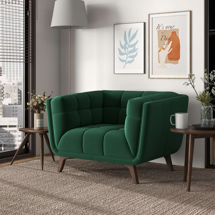 Ashcroft Furniture Lounge Chair (Dark Green Velvet) sku-43229297836184