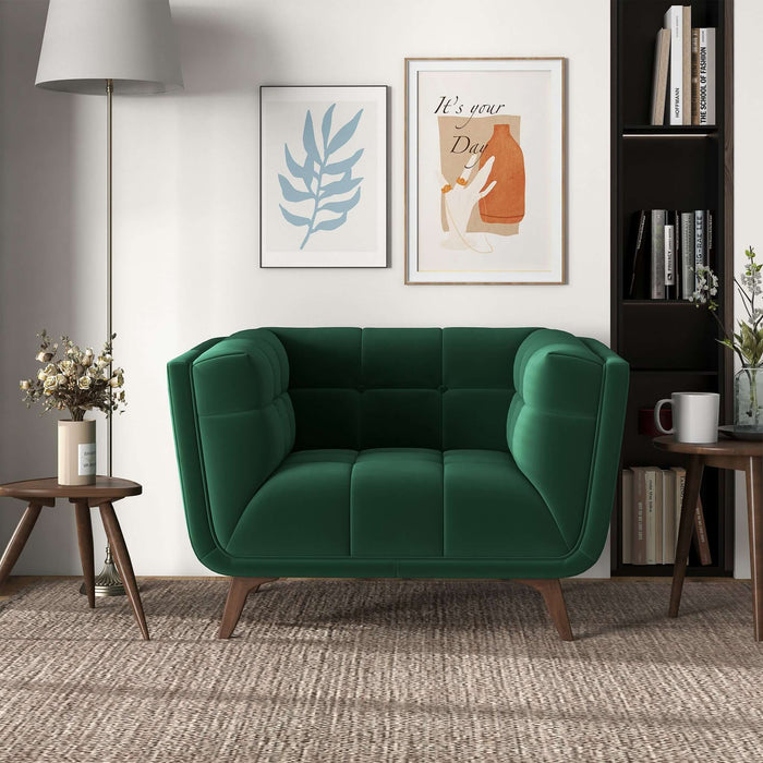 Ashcroft Furniture Lounge Chair (Dark Green Velvet) sku-43229297836184