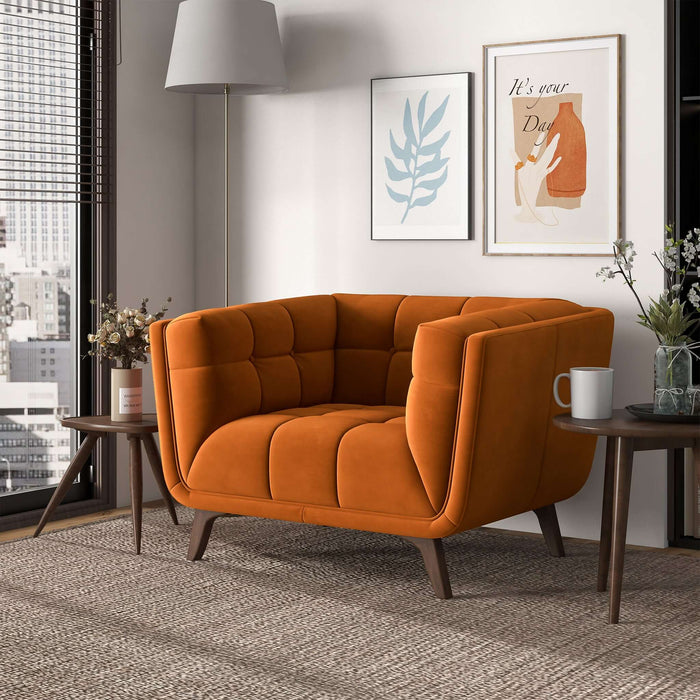 Ashcroft Furniture Addison Lounge Chair (Burnt Orange Velvet) sku-43229270638744