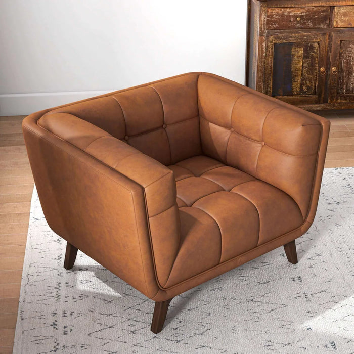 Ashcroft Furniture Addison Lounge Chair (Cognac Leather) AFC00080