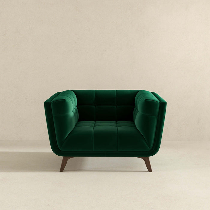 Ashcroft Furniture Lounge Chair (Dark Green Velvet) sku-43229297836184