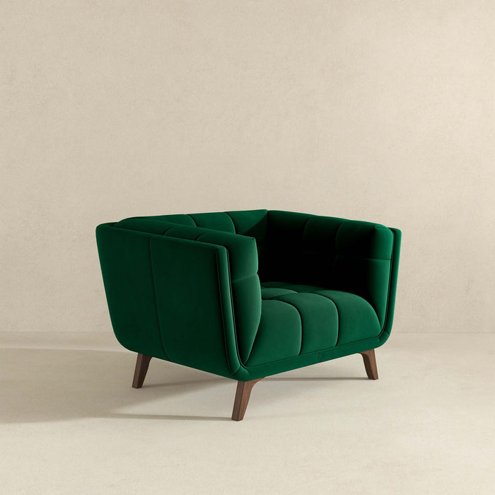 Ashcroft Furniture Lounge Chair (Dark Green Velvet) sku-43229297836184