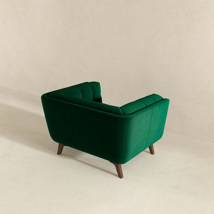 Ashcroft Furniture Lounge Chair (Dark Green Velvet) sku-43229297836184