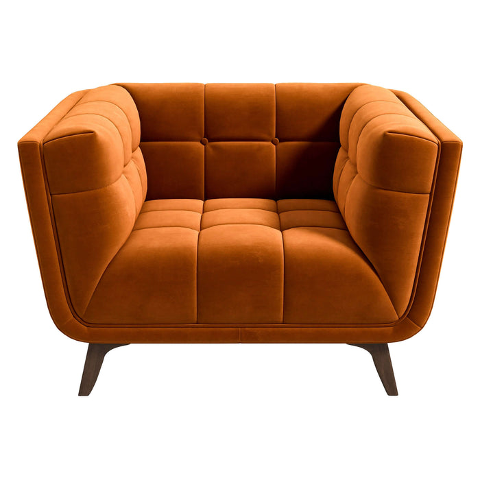 Ashcroft Furniture Addison Lounge Chair (Burnt Orange Velvet) sku-43229270638744