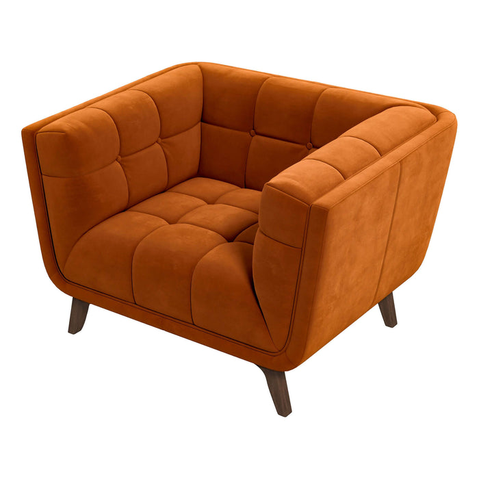 Ashcroft Furniture Addison Lounge Chair (Burnt Orange Velvet) sku-43229270638744