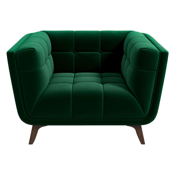 Ashcroft Furniture Lounge Chair (Dark Green Velvet) sku-43229297836184