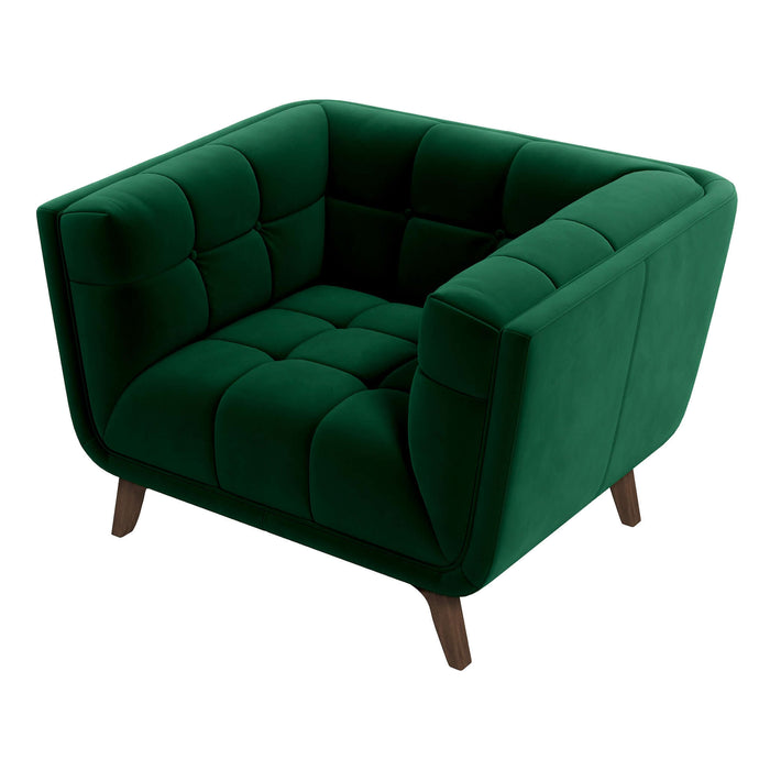 Ashcroft Furniture Lounge Chair (Dark Green Velvet) sku-43229297836184